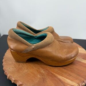 Juil Leather Copenhagen‎ Clog Earthing Grounding brown leather sz 7